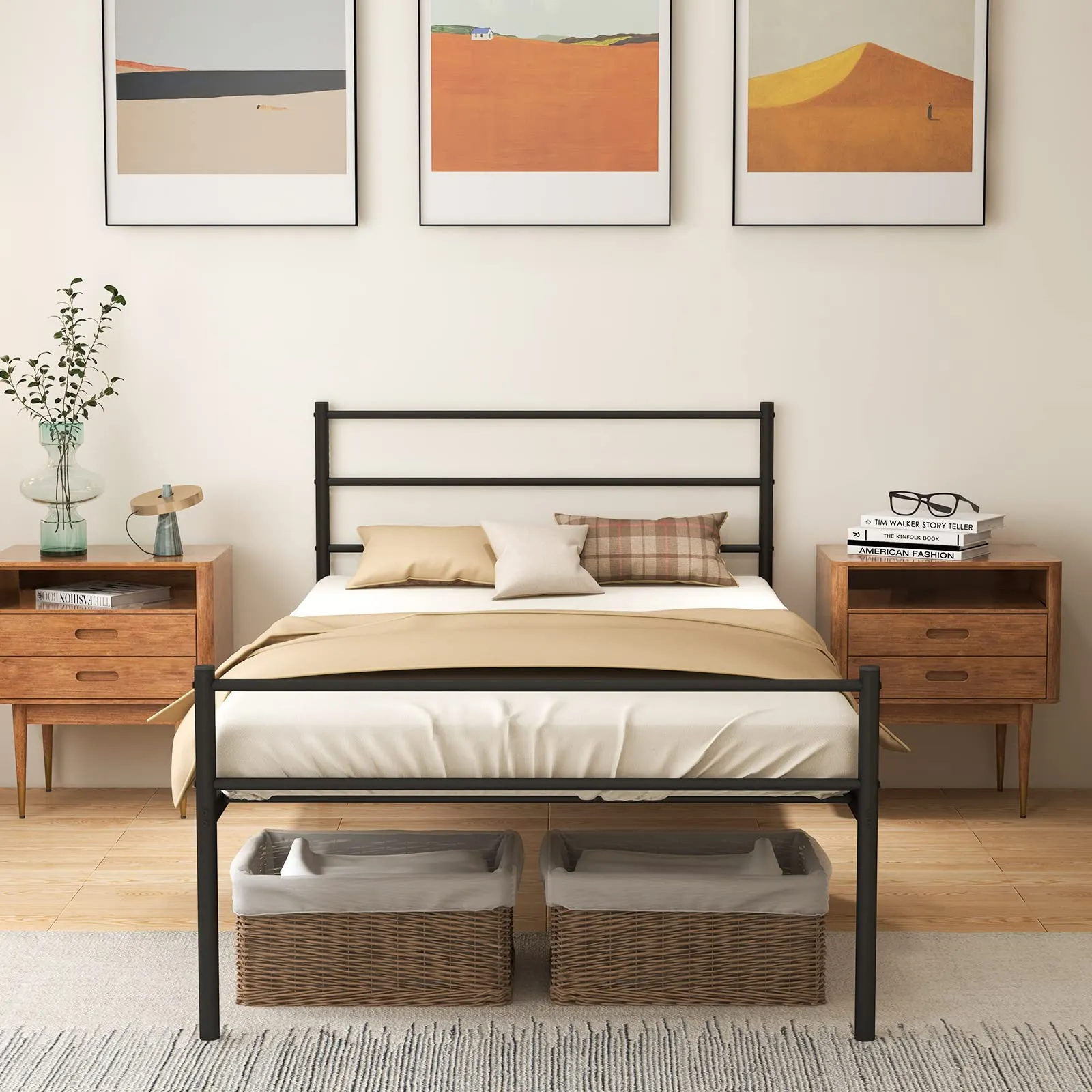 Giantex Twin Size Metal Bed Frame with Headboard & Footboard, 13.5 Inch Platform Bed Frame