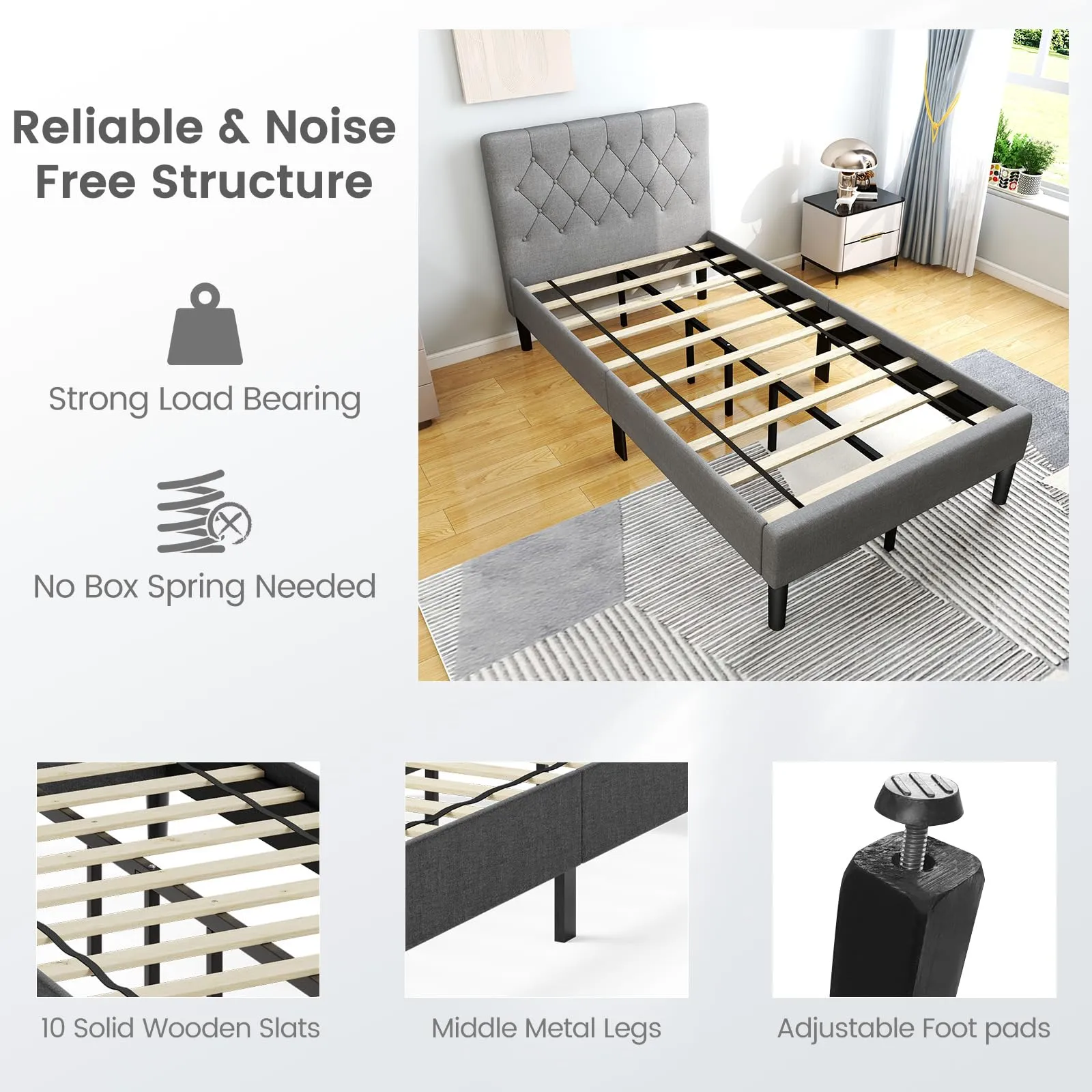 Giantex Upholstered Bed Frame