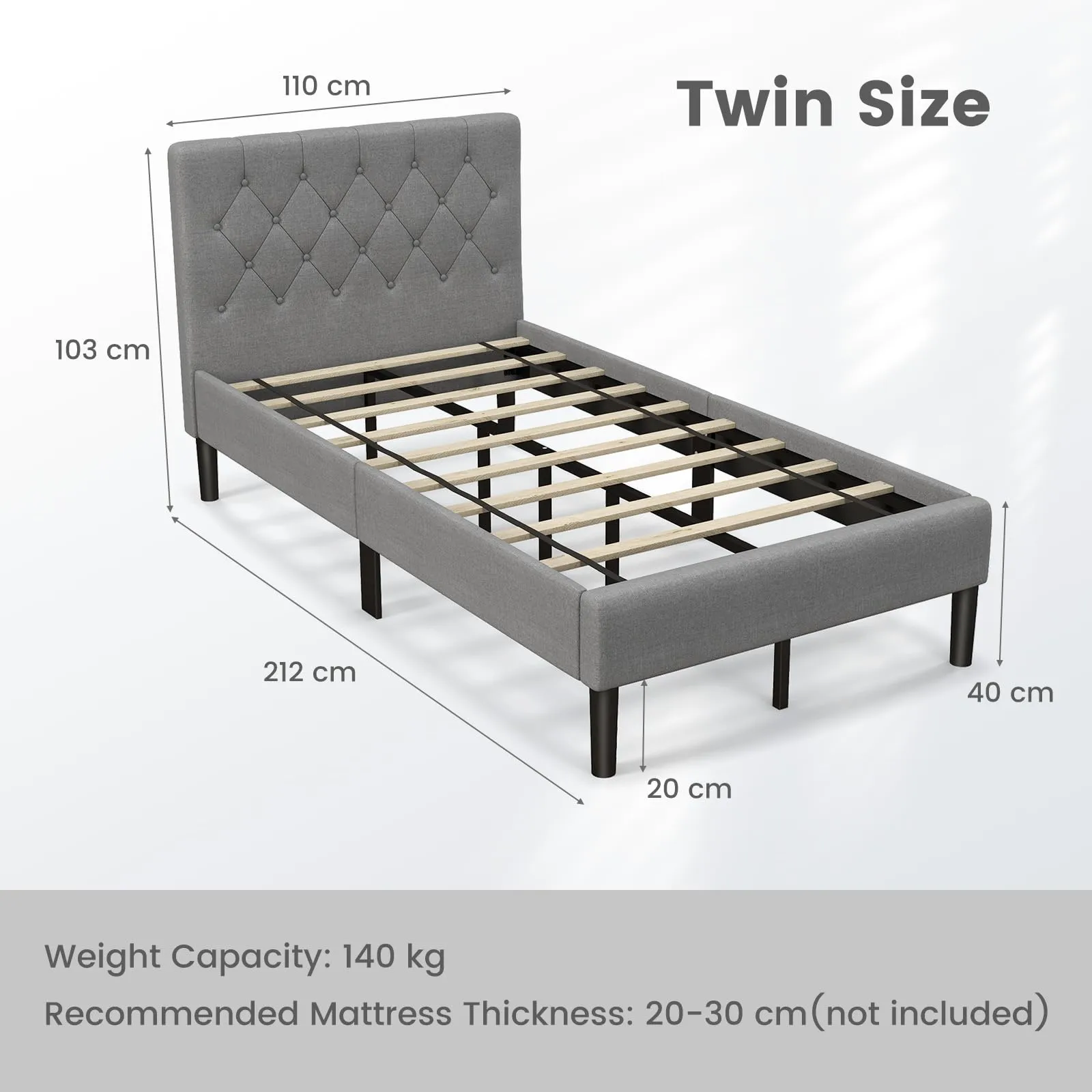Giantex Upholstered Bed Frame