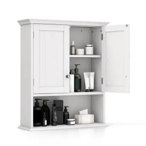 Giantex Wall Mounted Medicine Cabinets - Above Toilet Bathroom Cabinet with Adjustable Shelf bathroom organizer, toilet brush holder