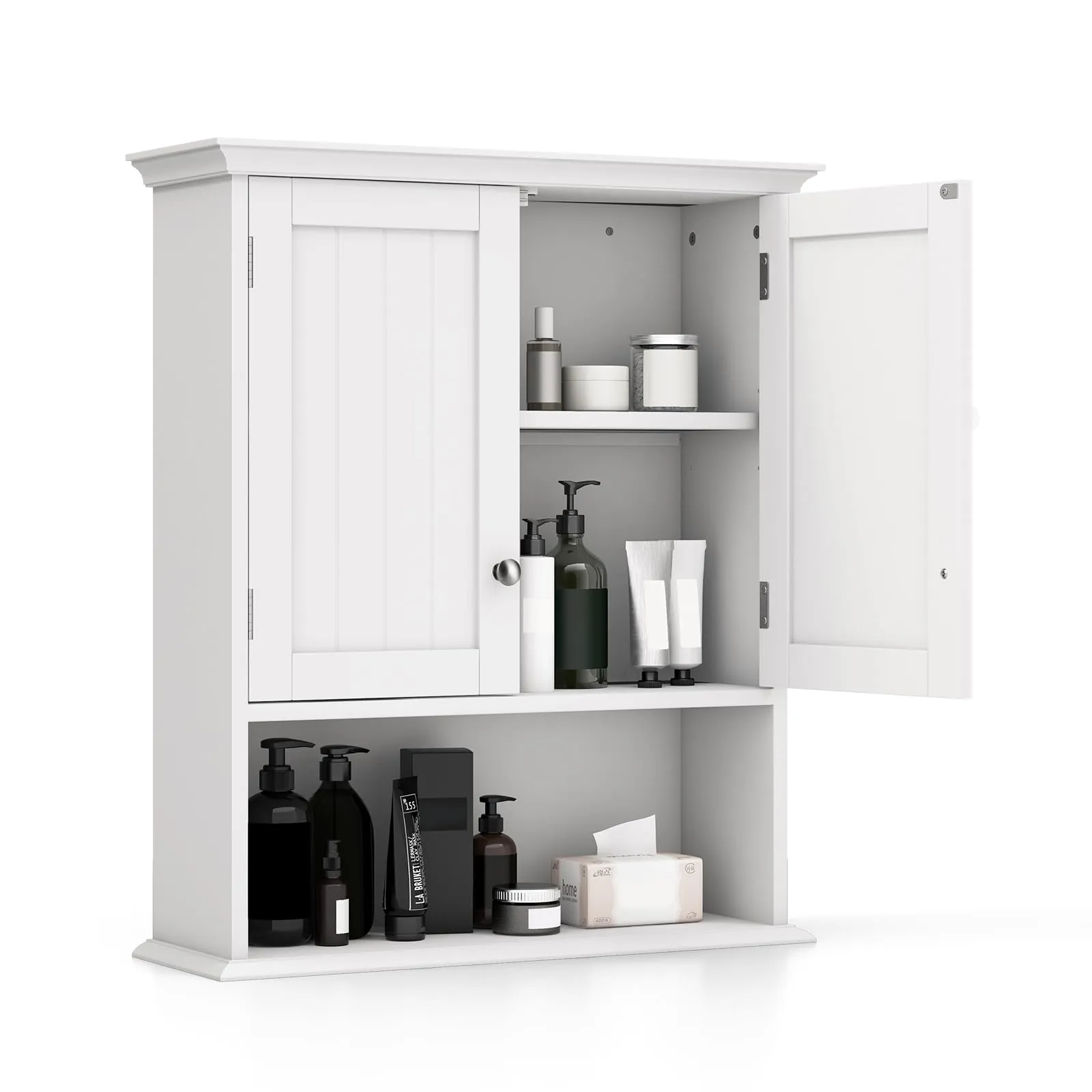 Giantex Wall Mounted Medicine Cabinets - Above Toilet Bathroom Cabinet with Adjustable Shelf bathroom organizer, toilet brush holder