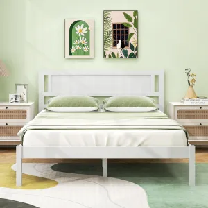 Giantex Wood Full Size Bed Frame with Headboard bed frame, queen bed