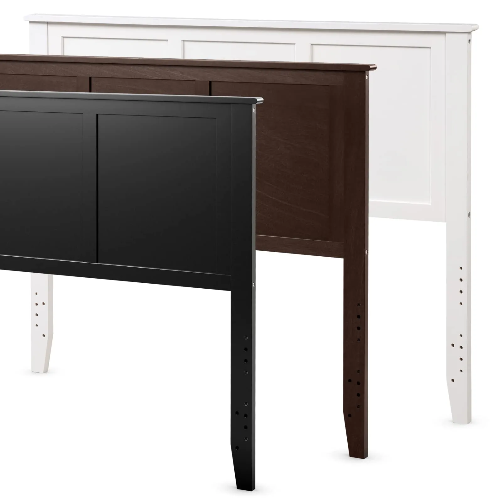 Giantex Wood Headboard, Flat Panel Headboard with Pre-drilled Holes for Height Adjustment