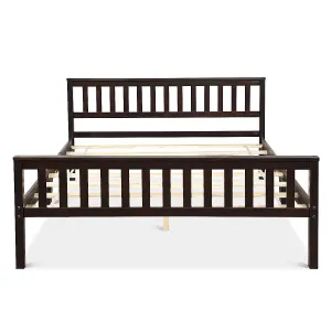 Giantex Wood Slats Great Support with Six Legs, No Box Spring Needed, Antique Espresso (Queen) bed frame, queen bed