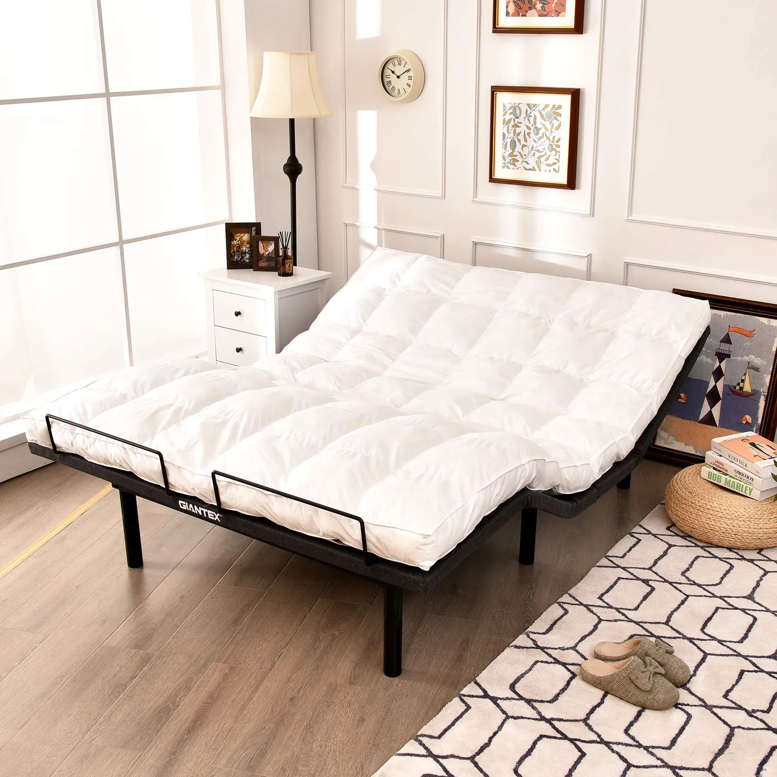 Giantex Zero Gravity Electric Adjustable Bed w/ Head and Foot Incline, Vibration Massage