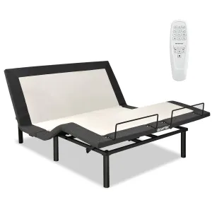 Giantex Zero Gravity Electric Adjustable Bed w/ Head and Foot Incline, Vibration Massage bed frame, queen bed