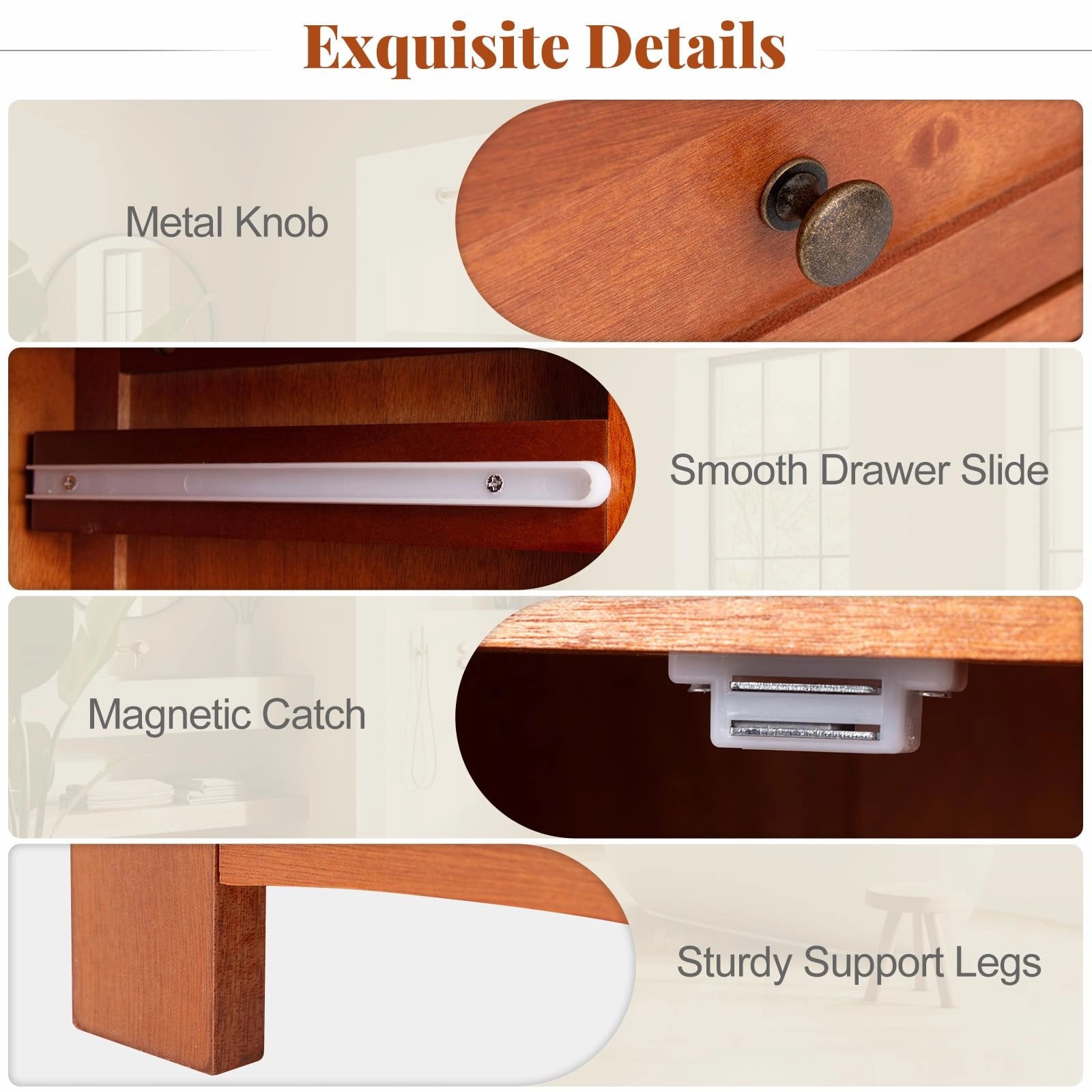 Giantex Small Bathroom Storage Cabinet, Freestanding Narrow Bathroom Cabinet with Single Glass Door, Drawer