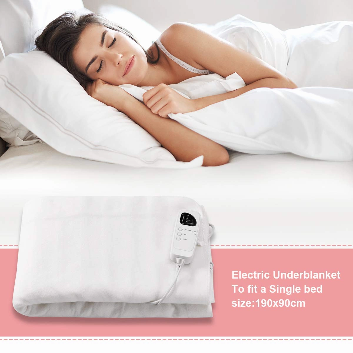 Giantex Smart Electric Heated Mattress Pad, Heating Bed Topper Blankets w/ Low-Voltage