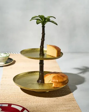 Gilded Palm Two Tier Cake Stand sheet set, pillowcase