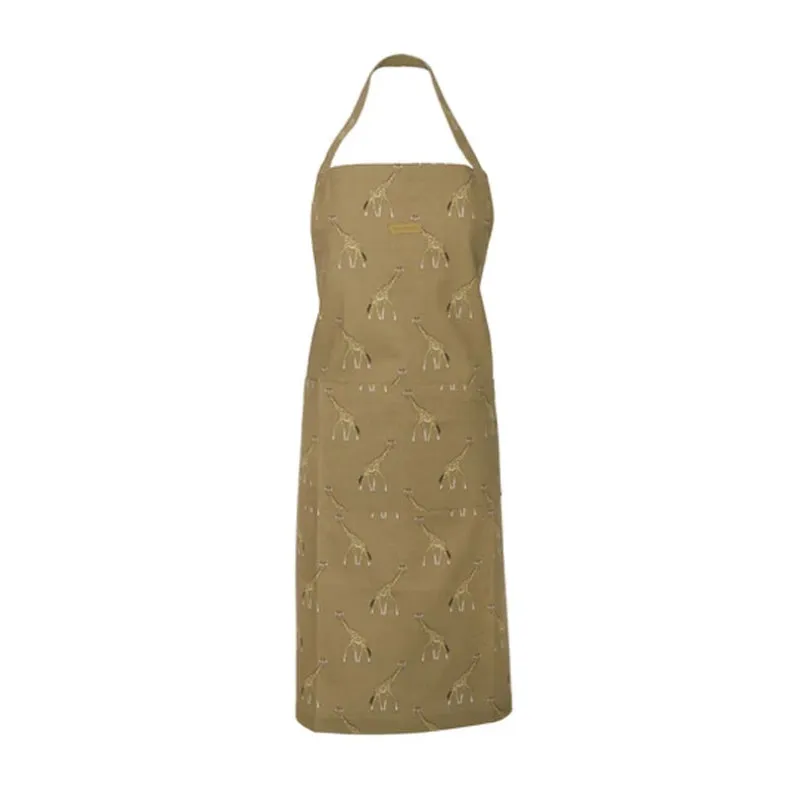 Giraffe Adult Apron, 72 x 90cm, Mustard