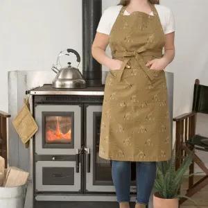 Giraffe Adult Apron, 72 x 90cm, Mustard round coffee table, wooden coffee table