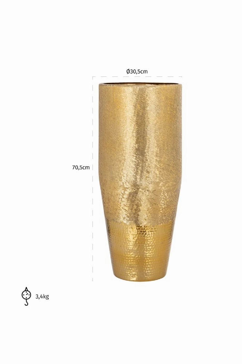 Gold Rustic Vase | OROA Nalim