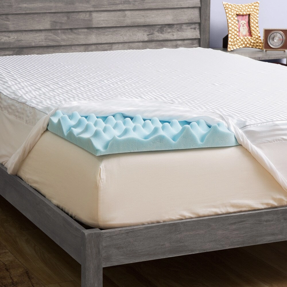 Grande Hotel Collection 4-inch Big Comfort Gel Memory Foam Mattress Topper with Polysilk Cover mattress pads,mattress topper,bed protection
