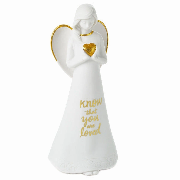 Hallmark Know That You are Loved Angel Figurine, 8.25" Decorative Mirror,Home Decor Mirror
