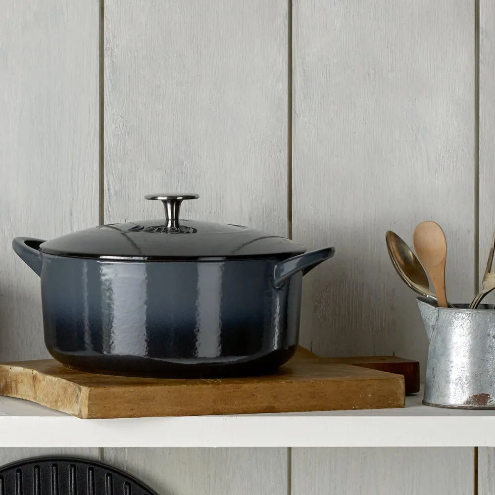 Halo Cast Iron Round casserole dish, D24cm, Blak