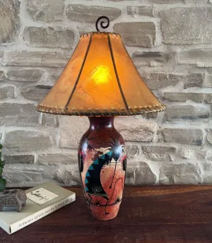 Hand Painted Southwestern Clay Lamp mattress topper, bed base