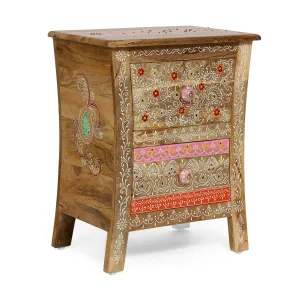 Handcrafted Boho 2 Drawer Mango Wood Nightstand - NH646313 office desk, work desk