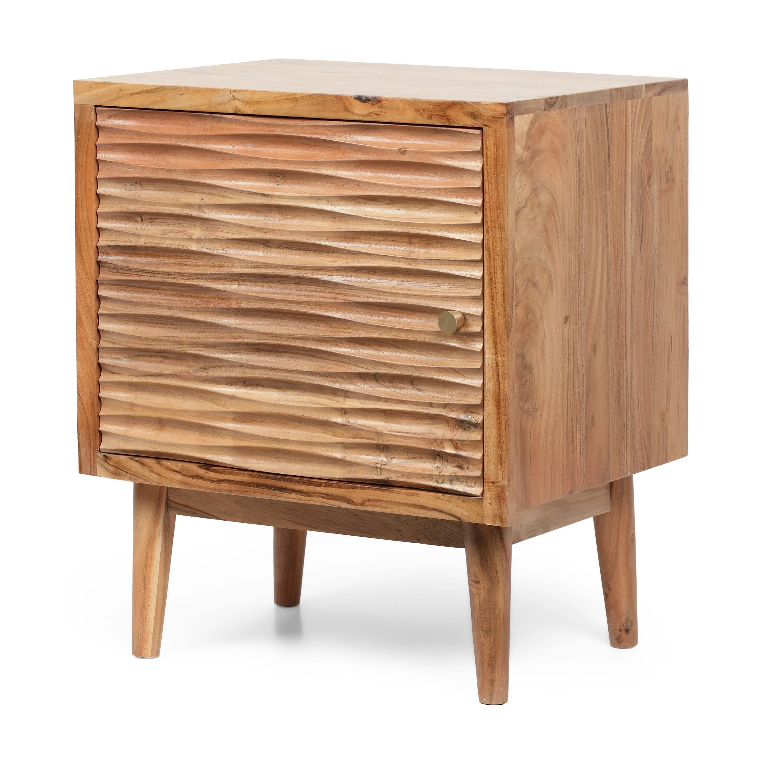 Handcrafted Boho Acacia Wood Nightstand, Natural - NH555413 office desk, work desk