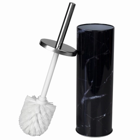 Hide-Away Faux Marble Toilet Brush Set, Black Toilet Brush,Bathroom Cleaner