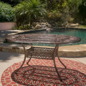 Home Haitian Outdoor Cast Aluminum Oval Dining Table - NH235692 patio chairs, outdoor seating