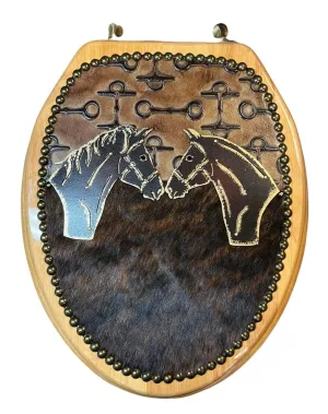Horses & Cowhide Toilet Seat wall sconce light, hallway light