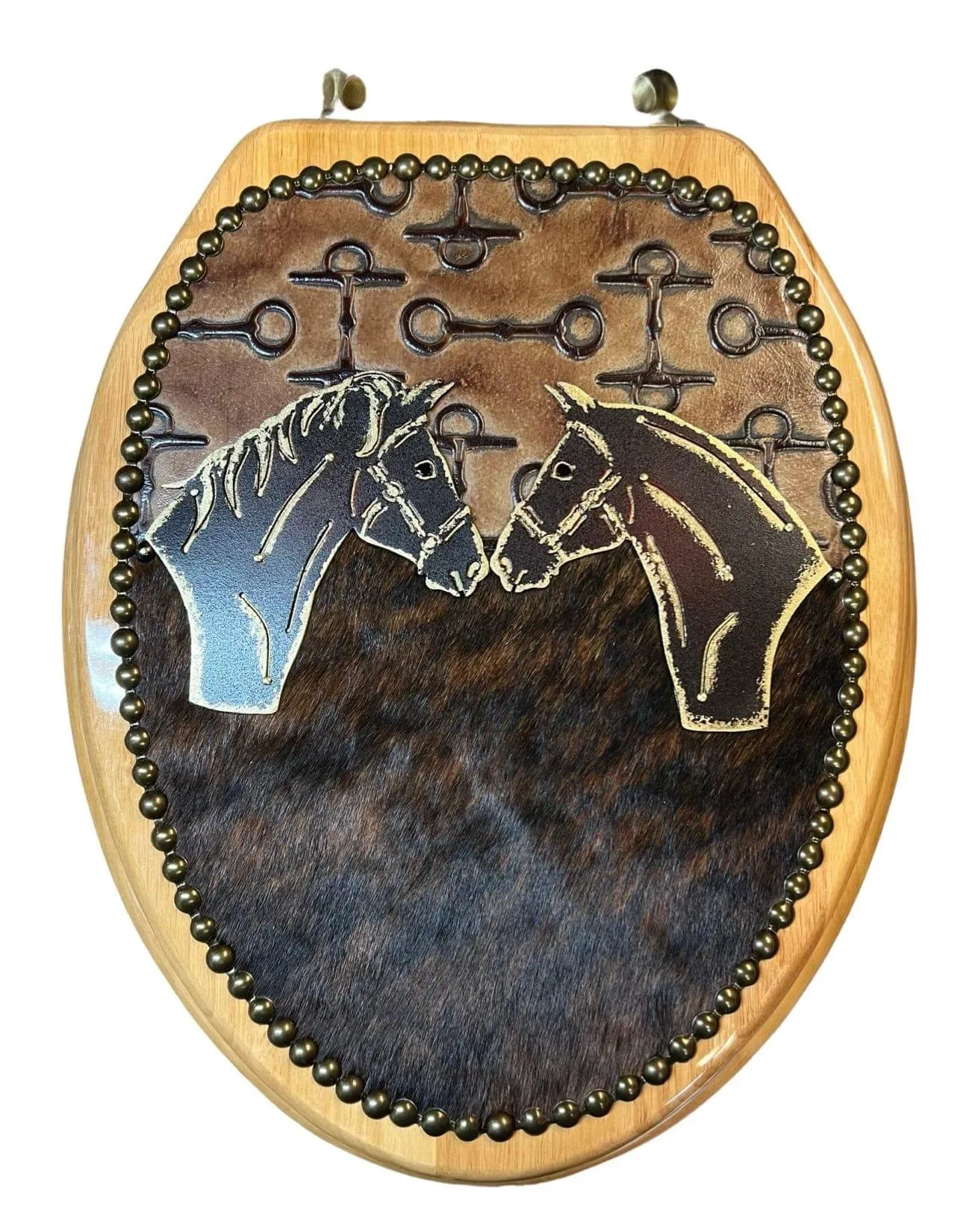Horses & Cowhide Toilet Seat wall sconce light, hallway light