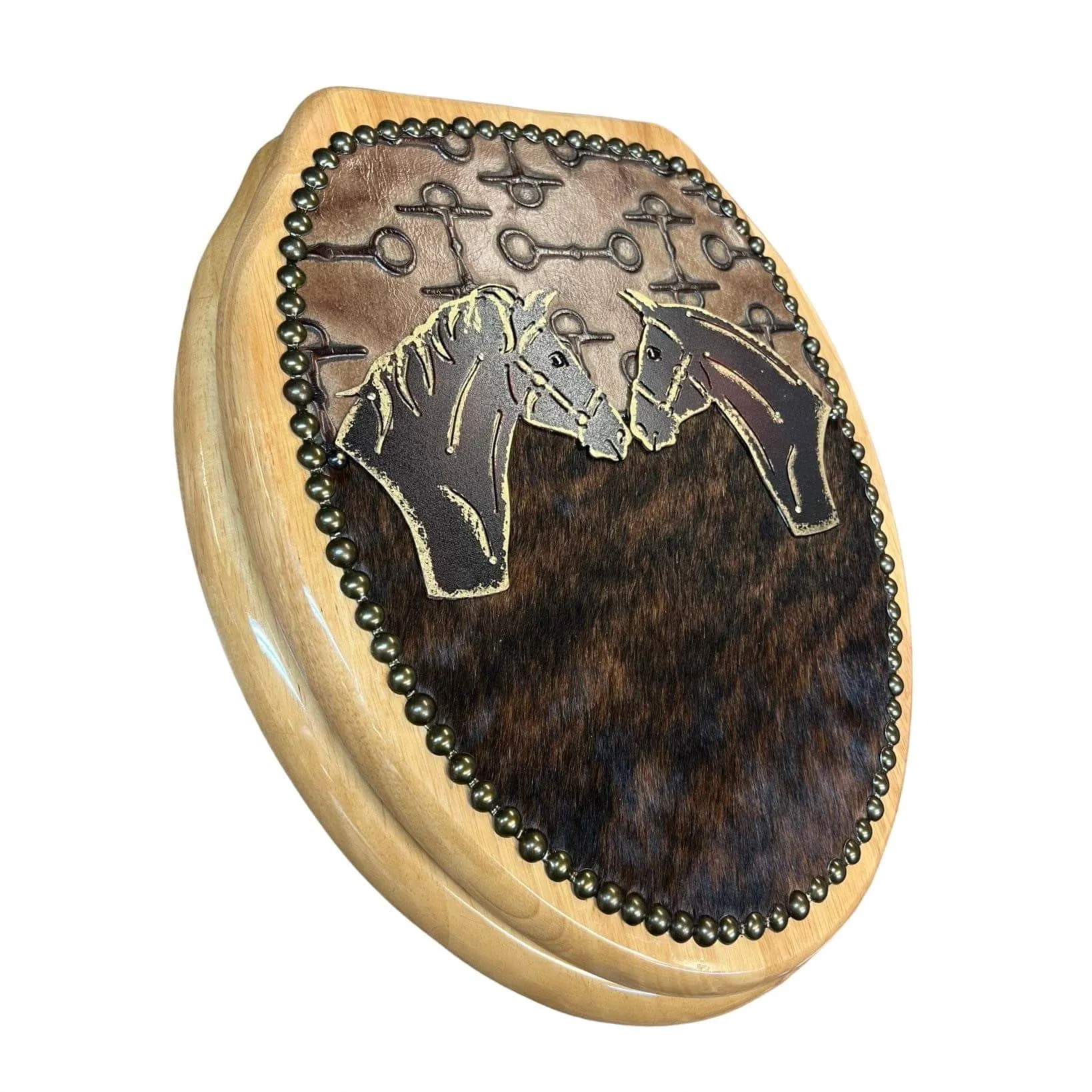 Horses & Cowhide Toilet Seat