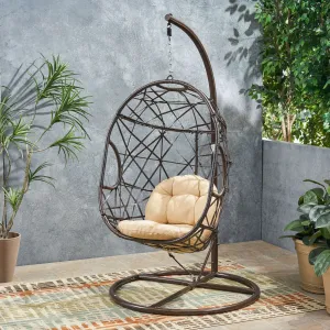 Indoor/Outdoor Wicker Hanging Teardrop / Egg Chair (Stand Not Included) - NH395213 patio chairs, outdoor seating