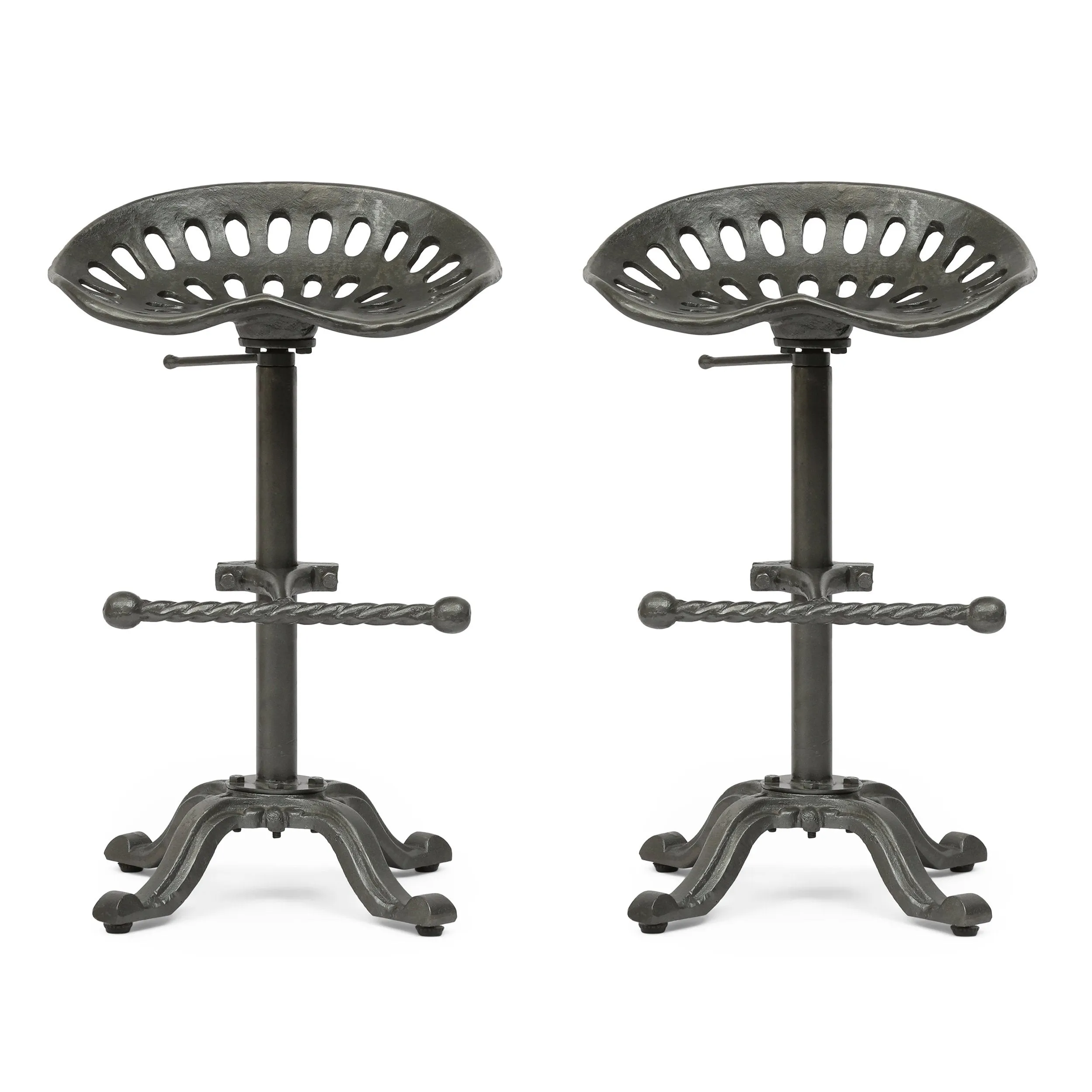 Industrial Handcrafted Cast Iron Saddle Seat Barstool - NH787413 patio chairs, outdoor seating