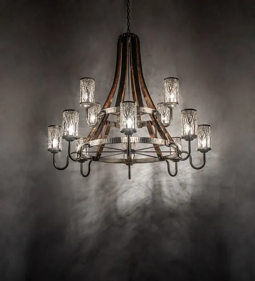Industrial Steel Barrel Stave Chandelier mattress topper, bed base