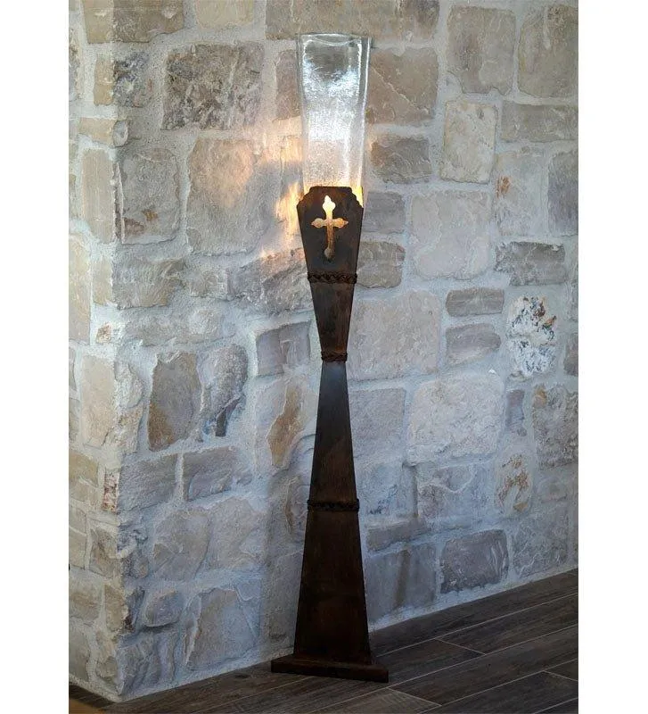 Iron Cross & Glass Floor Lamps