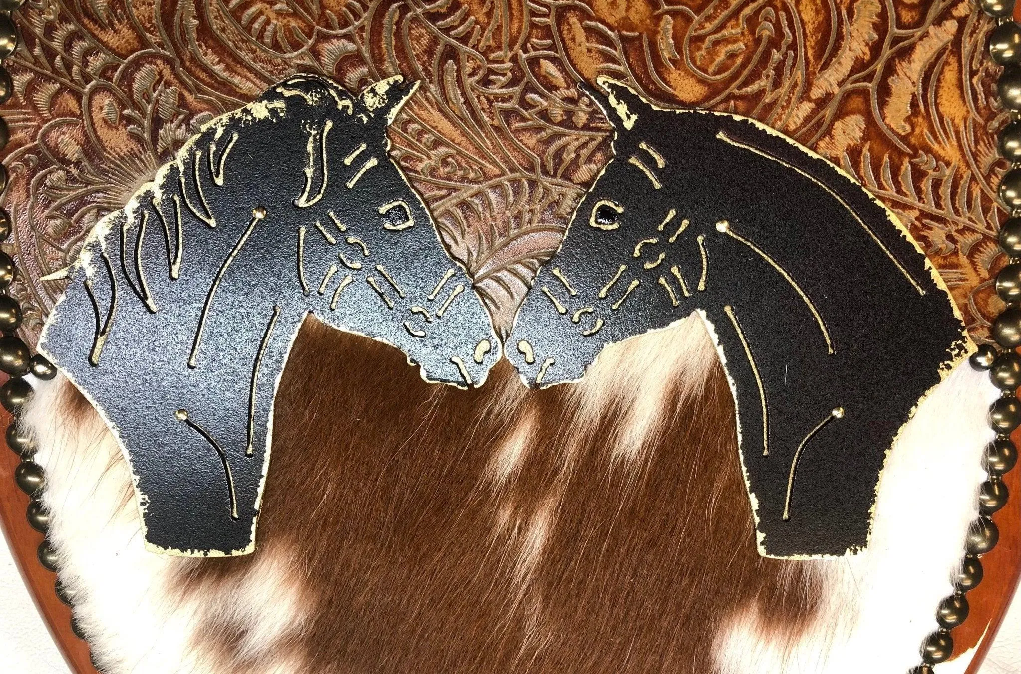 Iron Horses & Cowhide Toilet Seat