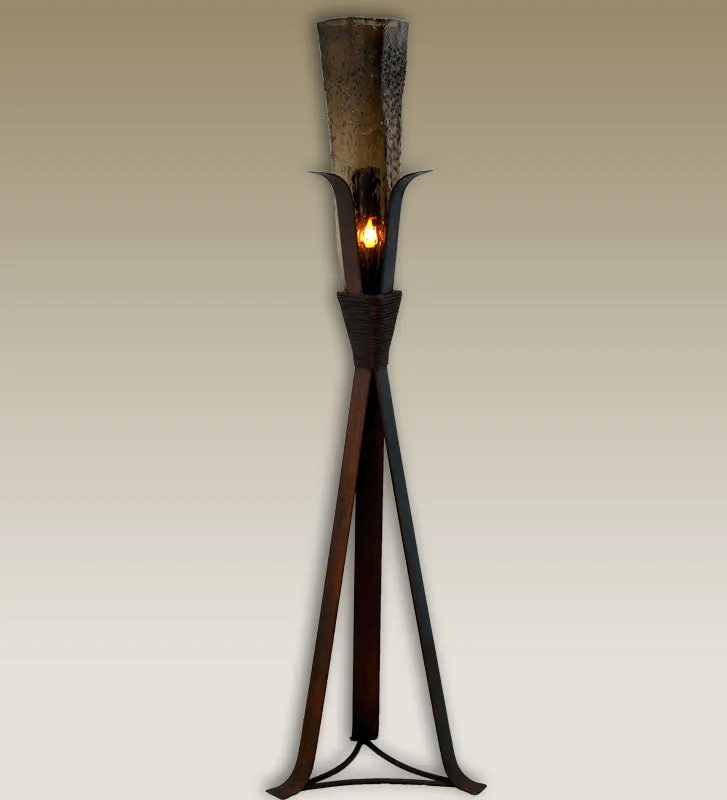 Iron Steeple Floor Lamp with Triangle Glass Shade