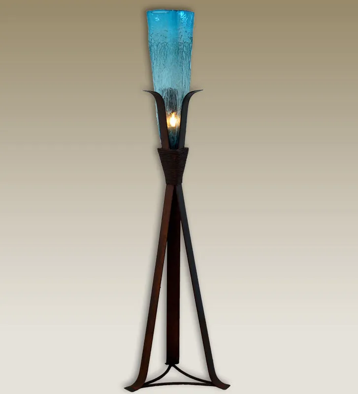 Iron Steeple Floor Lamp with Triangle Glass Shade