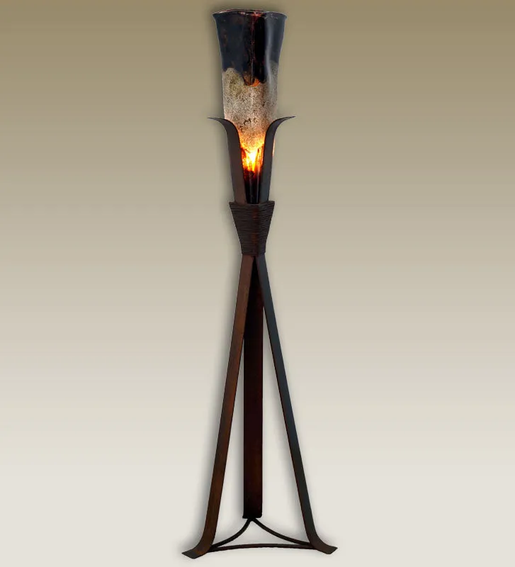 Iron Steeple Floor Lamp with Triangle Glass Shade