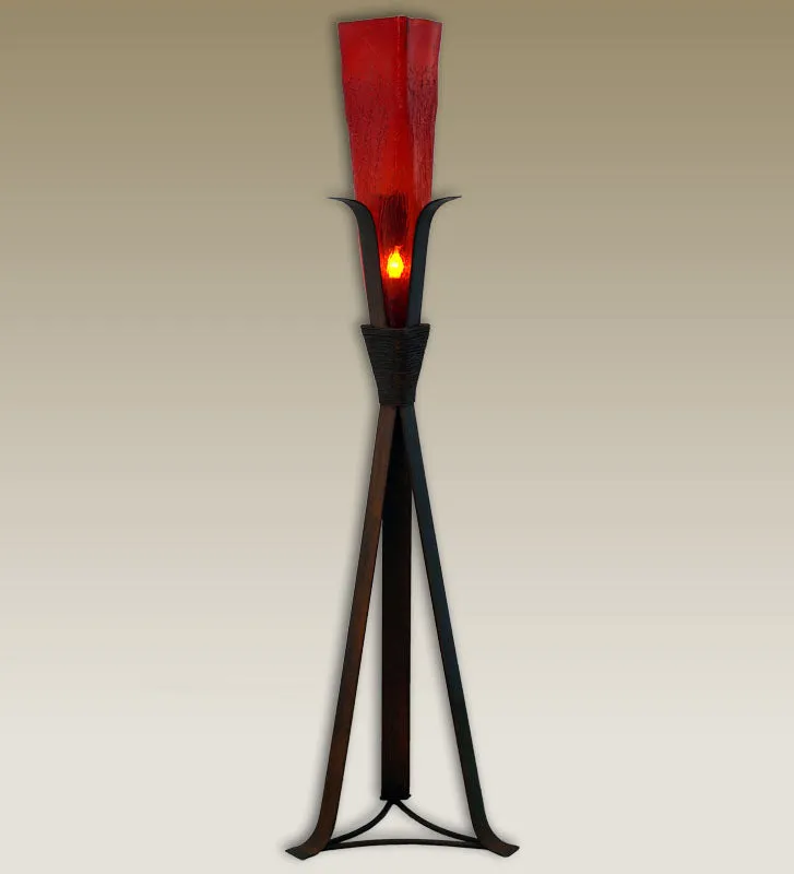 Iron Steeple Floor Lamp with Triangle Glass Shade