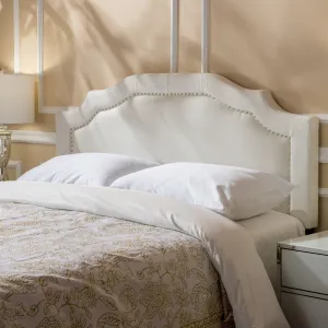 Ivory Fabric Queen/ Full Headboard - NH129892 queen headboard, wooden headboard