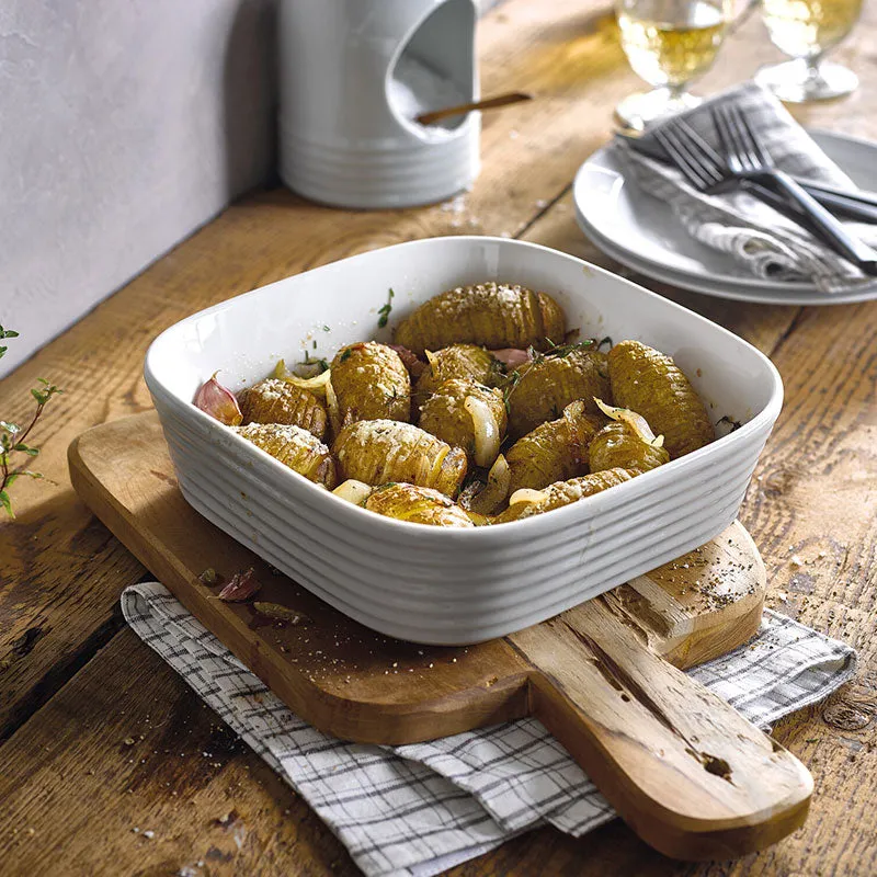 James Martin Cook Square Dish, 23.5cm, Soft Grey