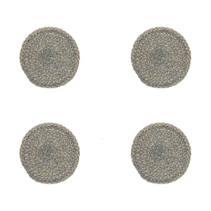 Jute Set of 4 Coasters, D10cm, Gull Grey tufted headboard, king headboard