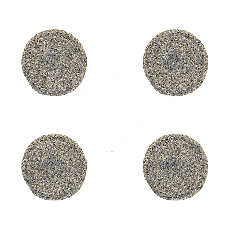 Jute Set of 4 Coasters, D10cm, Gull Grey tufted headboard, king headboard
