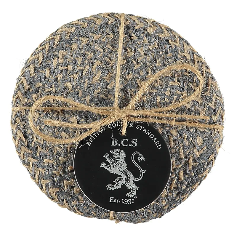 Jute Set of 4 Coasters, D10cm, Gull Grey