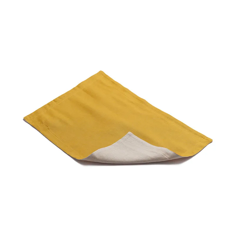 Linen Set of 4 Placemats, 35cm, Honey