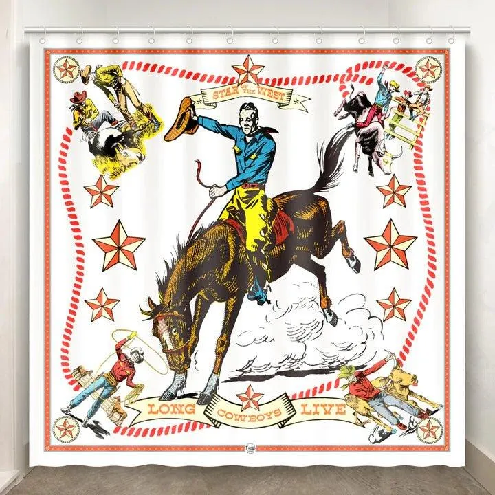 Long Live Cowboys Western Shower Curtain
