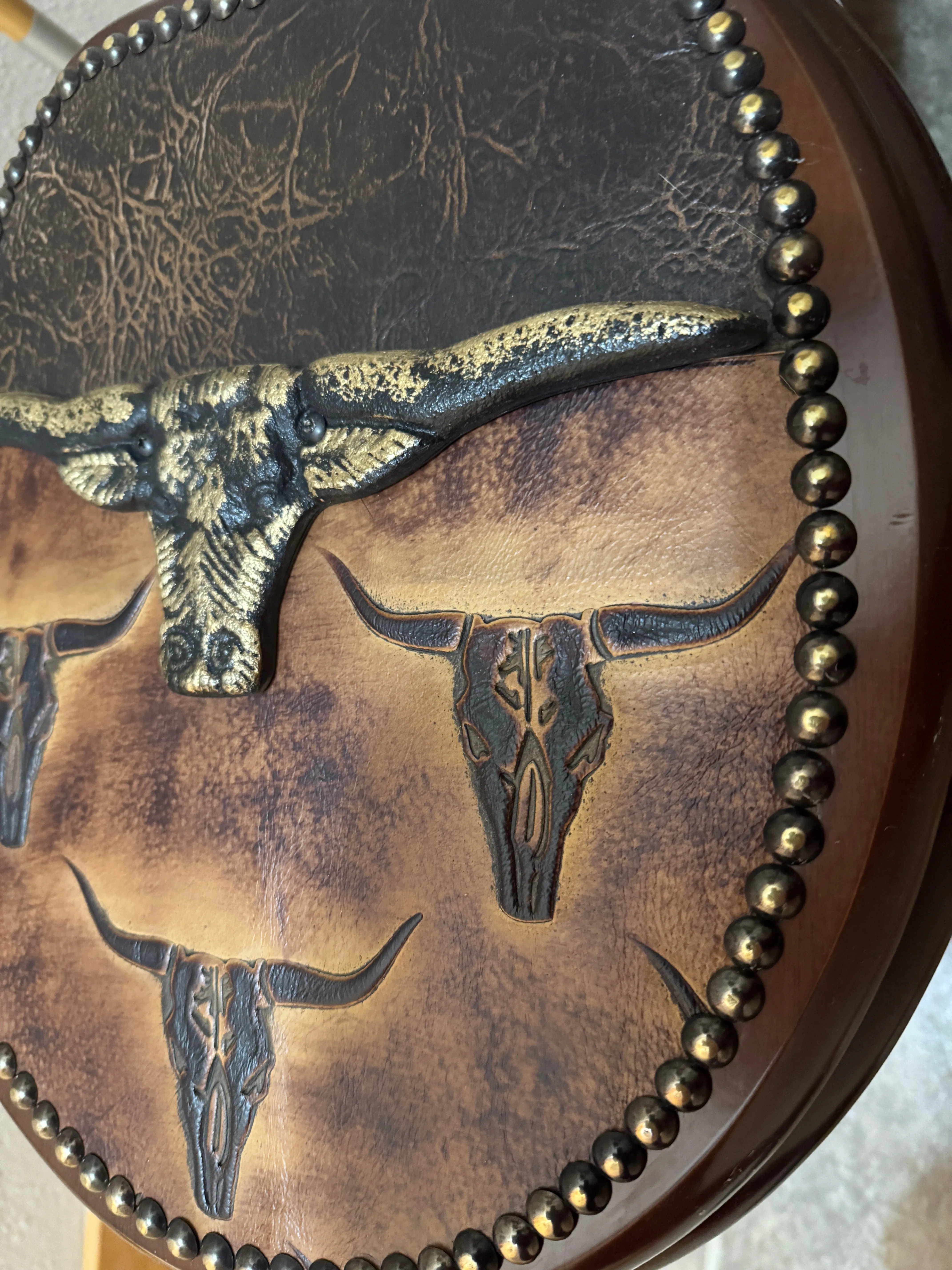 Longhorn & Leather Deco Toilet Seat