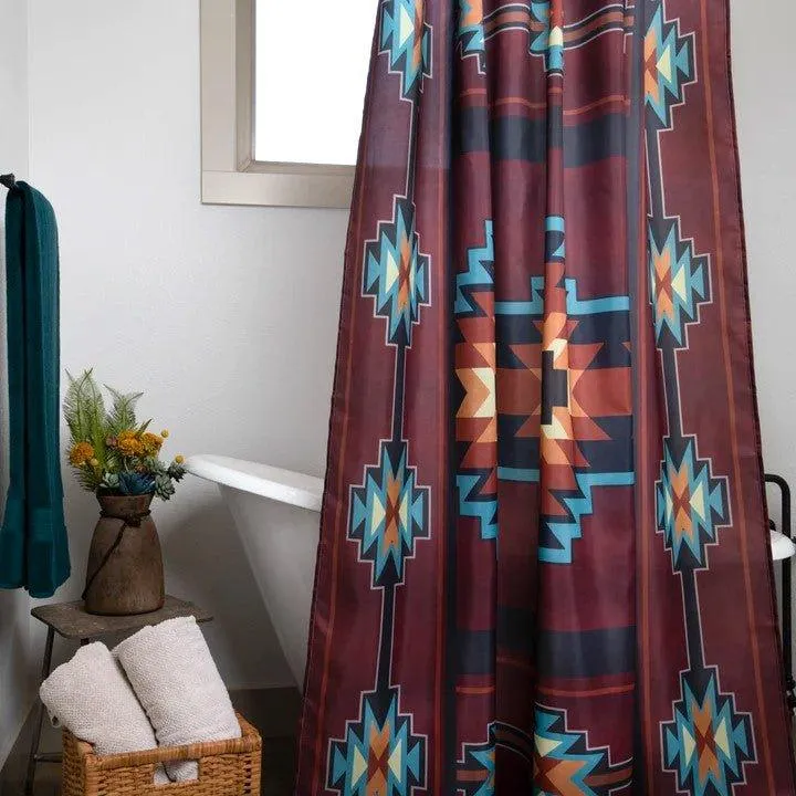Maroon Southwestern Shower Curtain