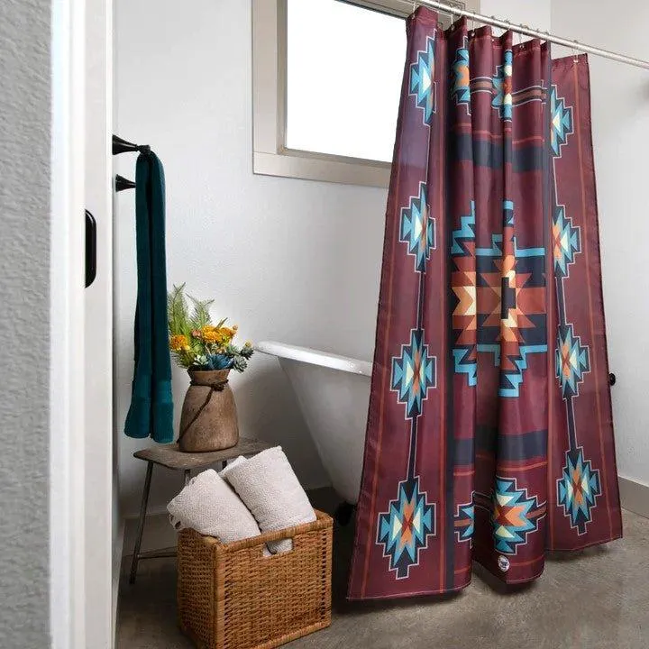 Maroon Southwestern Shower Curtain