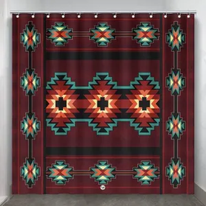 Maroon Southwestern Shower Curtain 3 piece sofa set, living room set
