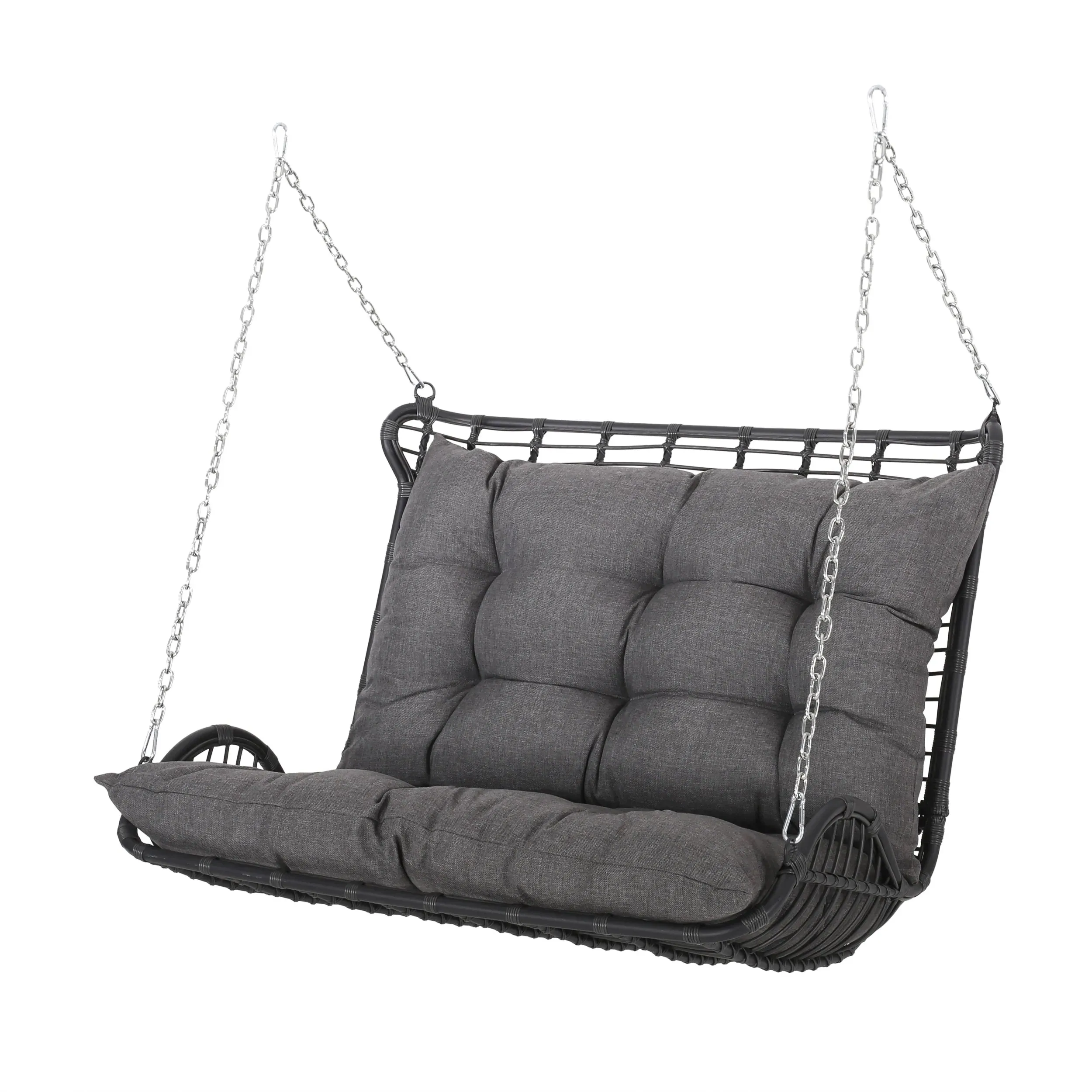 Matthew Outdoor Wicker Porch Swing with Cushions patio chairs, outdoor seating