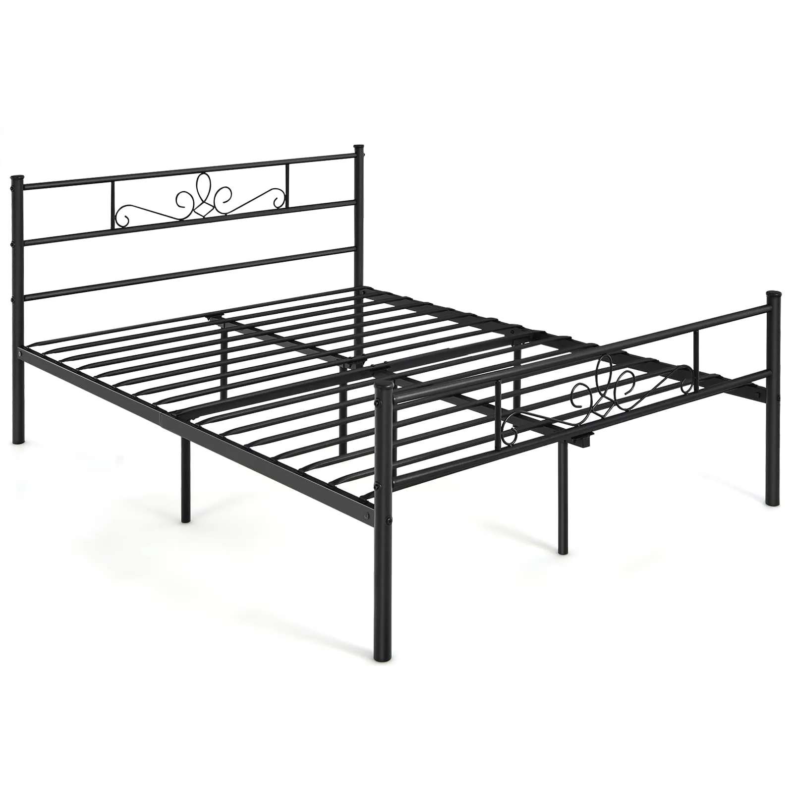 Mattress Foundation w/Heavy Duty Steel Slat Support, No Box Spring Needed