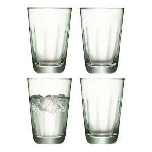 Mia Set of 4 highball tumblers, 350ml, recycled glass ceramic platter, appetizer tray